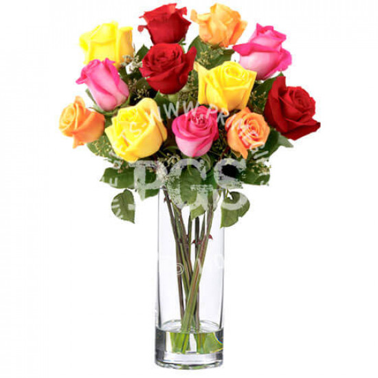 12 Mix Imported Roses Bouquet 12 Mix Imported Roses Bouquet