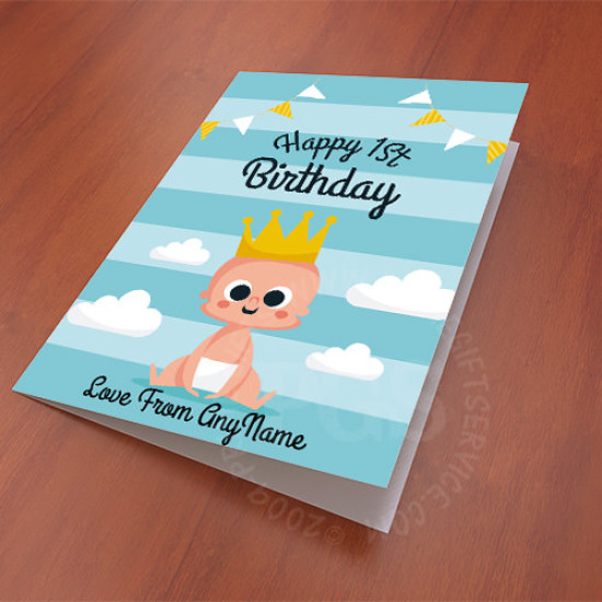 Baby Boy First Birthday Card Baby Boy First Birthday Card