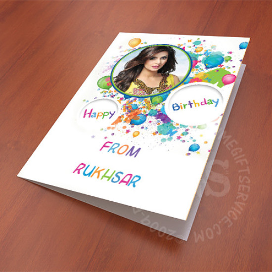 Colourful Birthday Picture Personalised Card Colourful Birthday Picture Personalised Card