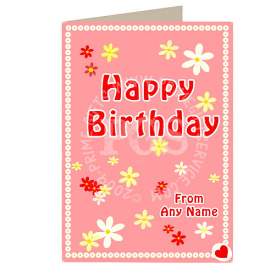 Personalised Pink Birthday Card for her Personalised Pink Birthday Card for her