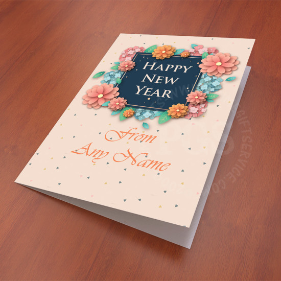 New year Personalised Floral Card New year Personalised Floral Card
