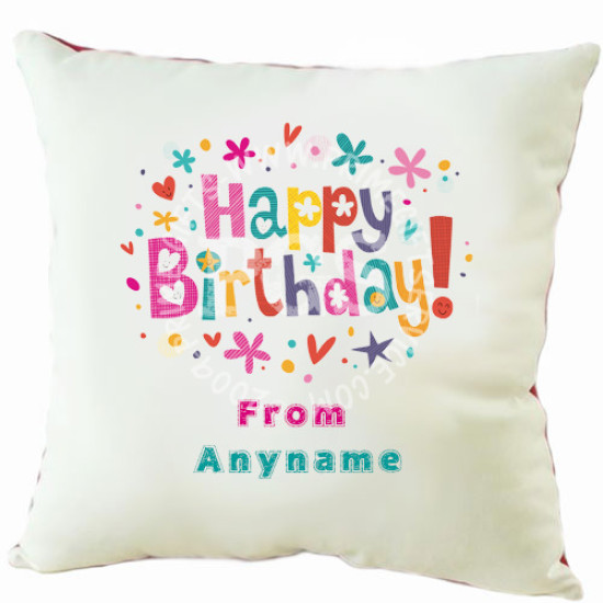 Happy Birthday Personalised Cushion Happy Birthday Personalised Cushion