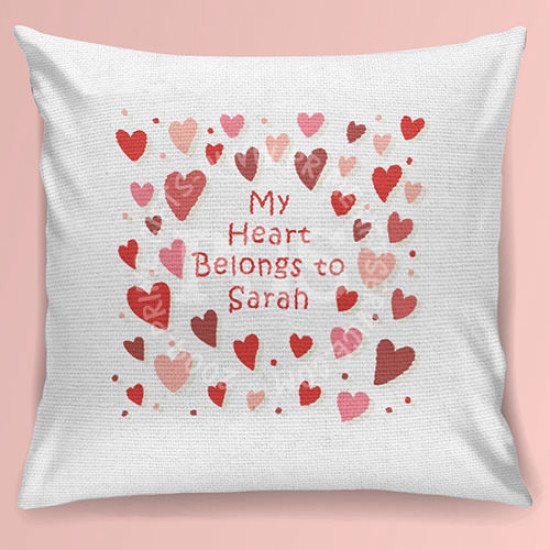 My Heart Belongs to Name Cushion My Heart Belongs to Name Cushion