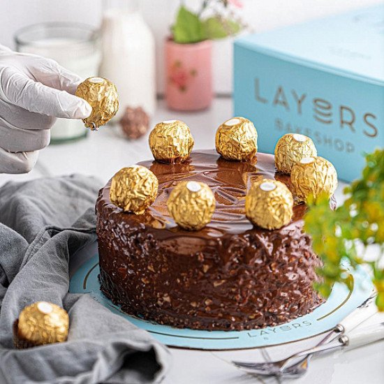 2.5lbs Ferrero Rocher Cake from Layers Bake Shop 2.5lbs Ferrero Rocher Cake from Layers Bake Shop