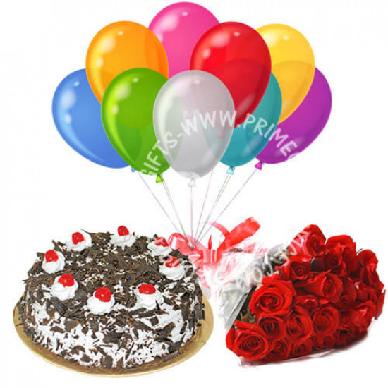2Lbs Cake with Roses and Balloons 2Lbs Cake with Roses and Balloons