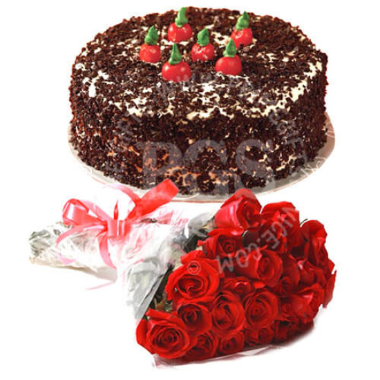 2lbs Kitchen Cuisine Cake and Red Roses 2lbs Kitchen Cuisine Cake and Red Roses