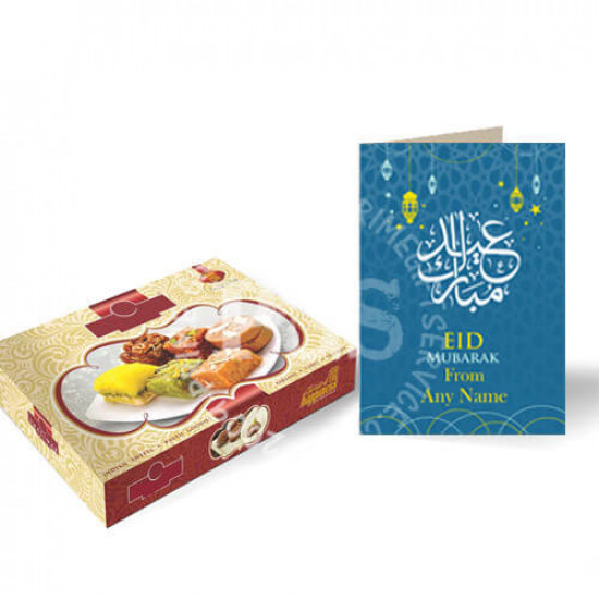 Mithai with Eid Card Mithai with Eid Card
