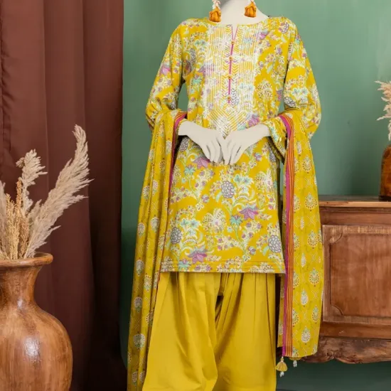 MUSTARD LAWN EMBROIDERED UNSTITCHED 3PC MUSTARD LAWN EMBROIDERED UNSTITCHED 3PC
