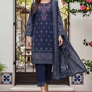 3 Piece Lawn Suit- Embroidered (Unstitched)