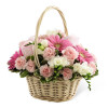Graceful Pink Flowers Basket