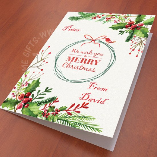 Personalised Water Color Christmas Card Personalised Water Color Christmas Card