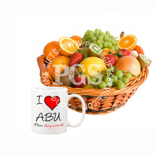 Fruit Basket with Dad Mug - gift hamper Pakistan