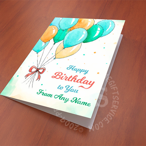 Happy Birthday Balloons Card - birthday gift delivery in Pakistan