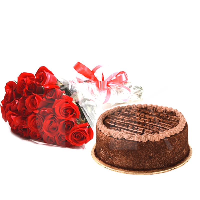 2Lbs Hobnob Cake with Roses - birthday gift delivery in Pakistan